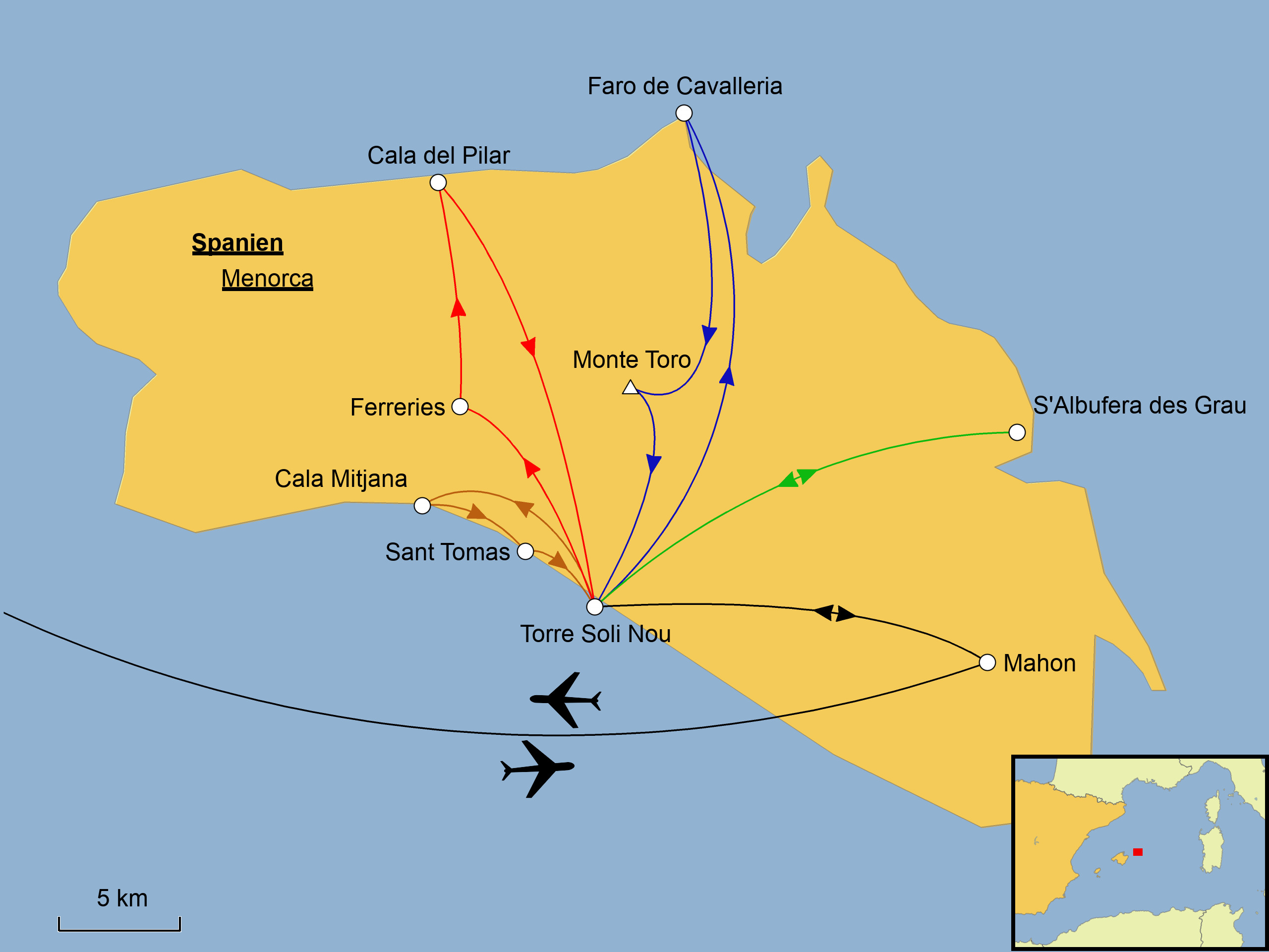 Menorca Wandern Karte